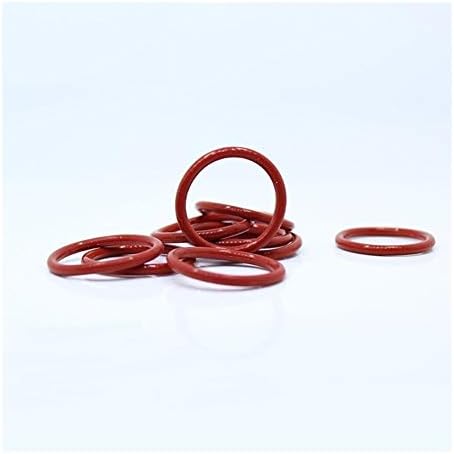 KHJK Useful CS1mm Silicone O Ring OD 4/4.5/5/5.5/6/6.5/7/7.5/8x1mm O-Ring VMQ Gasket Seal Thickness 100PCS White Red Rubber 1mm ORing (Size : OD6x1mm Red)