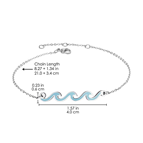 Image of Lauren-Spencer Wave Anklet for Women Gold Silver Plated Beach Ankle Bracelets Ocean Wave Boho Anklets Adjustable Summer Foot Jewelry for Women Birthday Gifts