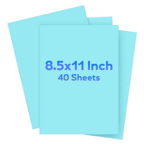 Light Blue Cardstock 8.5 x 11  Cardstock Paper Colored Paper 40 Sheets Blue Card Stock for Party Invitations Art Drawing Menus DIY Cards Tags Crafts Certificates School Office Printing