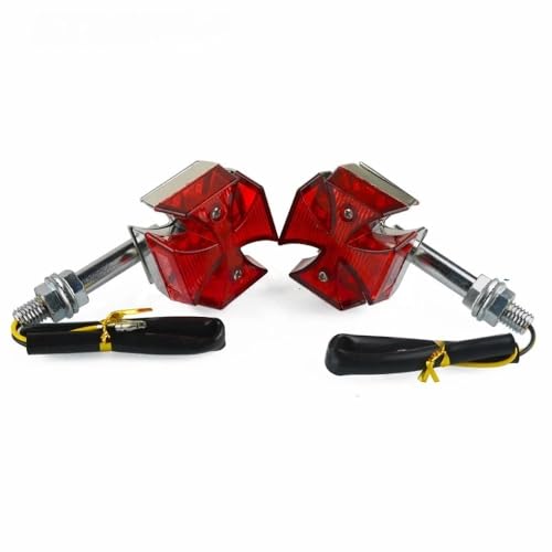 Intermitentes de cruz de Malta traseros y delanteros para motos custom Chopper y Bobber