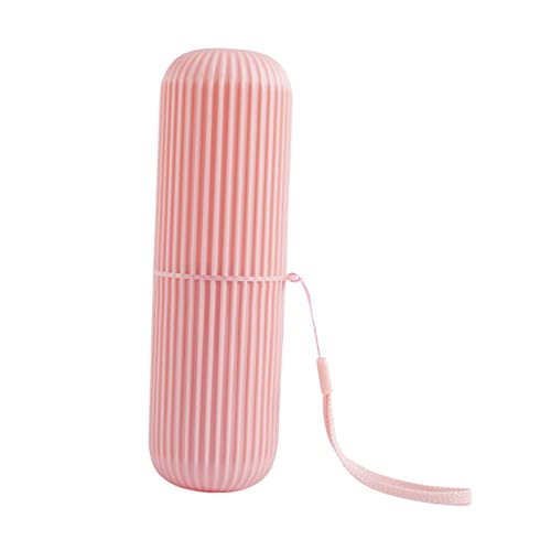 1pezzi Scatola Portaspazzolino Viaggio Portatile Per Spazzolino e Dentifricio Tazza Creativa Per Lavarsi Denti Design Elegante Rosa Per Uso e