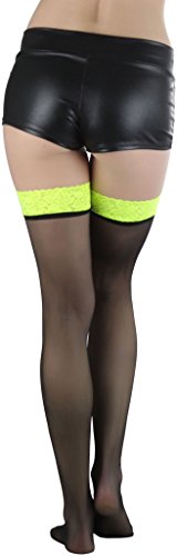 Image of ToBeInStyle Women's Sheer Banded Thigh High Socking w /Opaque Band
