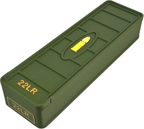 Ten Point Gear 22LR Ammo Box 100 Round (2 Pack) Stackable Ammo Storage Case Organizer for .22 Long Rifle Ammunition with Secure Lid – Durable Ammo Holder Made in USA