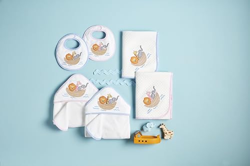 Image of Mud Pie Children's Pink Noahs Ark Hooded Towel
