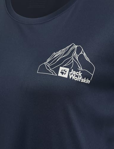 Jack Wolfskin Damen Peak Graphic W T-Shirt, MTN Midnight Sky, M EU