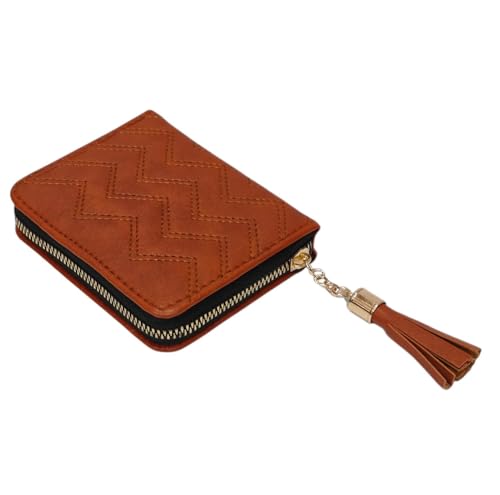 Image of Women Small Purse Zip Purse for Ladies Small Coin Wallet for Girls Zip Money Wallet for Women(Brown)