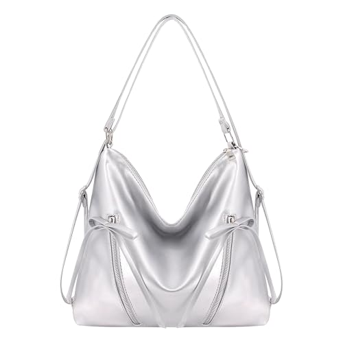 Naimo Womens Cute Bow Shoulder Bag Large Tote Handbag Hobo Bags Leather Convertible Backpack Y2K Purse