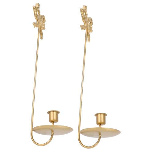 GLEAVI 2 Piezas Candelabro De Pared Estilo Europeo Antiguo Candelabros De Hierro con Diseño Floral Soporte De Vela para Decorar Dormitorio y Comedor