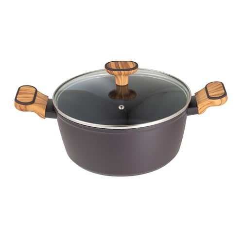 Bergner Charcoal Casseruola con coperchio Ø24 cm da 4 L in alluminio forgiato Antiaderente