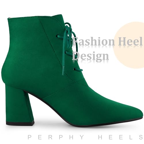 Perphy Pointed Toe Lace Up Block Heel Ankle Boots for Women4