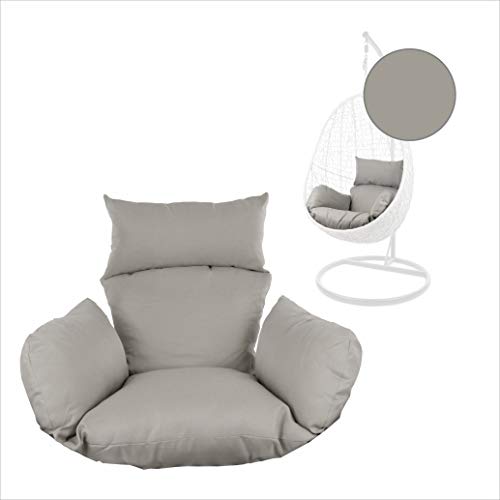 Kideo® Cuscino per poltrona sospesa Swing Chair, cuscino di ricambio, lavabile, 2 pezzi, grigio (Nest, 8008 Cloud)