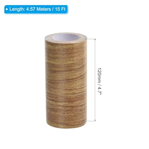 Image of PATIKIL Wood Grain Repair Tape 4.7 inch X15', Self Adhesive Realistic Textured Repair Tape Patch for Floor Door Table Cabinets Desk, Brown Oak