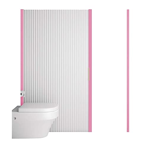 Cortina de ducha magnética para baño revestimiento de partición antimoho plegable y no perforado rosa ancho 170 x alto 200 cm