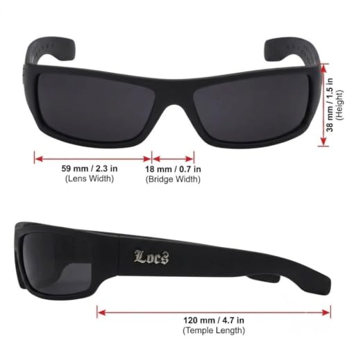 Image of Locs Mad Dog Hardcore Gangster Cholo Narrow Rectangular Sunglasses