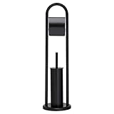 Formschöne, robuste WC-Kombination bestehend aus Toilettenpapierhalter und WC-Bürstengarnitur