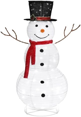 VINGLI Snowman Outdoor Christmas Decorations with 90 LED Lights, ...