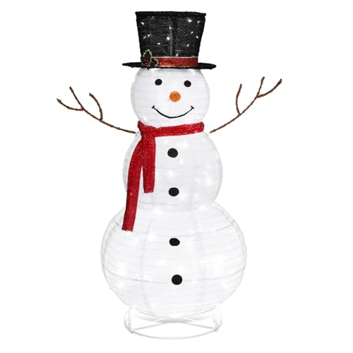 VINGLI Snowman Outdoor Christmas Decorations with 90 LED Lights, Lighted