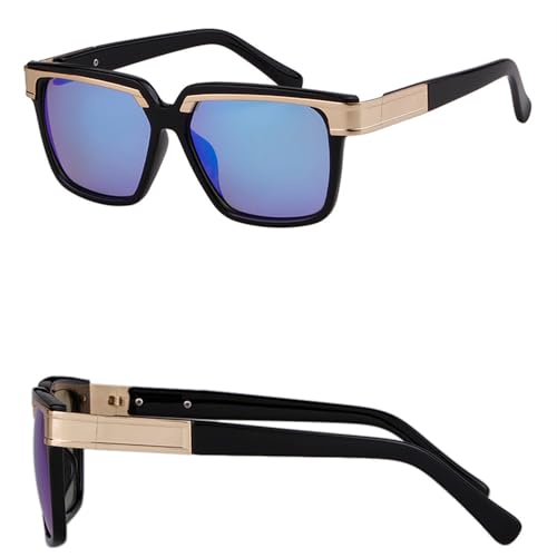 Lunettes de soleil carrées gothiques homme punk écaille vintage