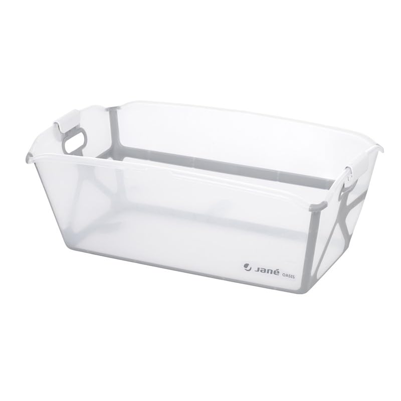 Jane Oasis - Vasca da bagno pieghevole per bambini, compatta, facile da piegare con supporto robusto per neonati e bambini, colore: bianco