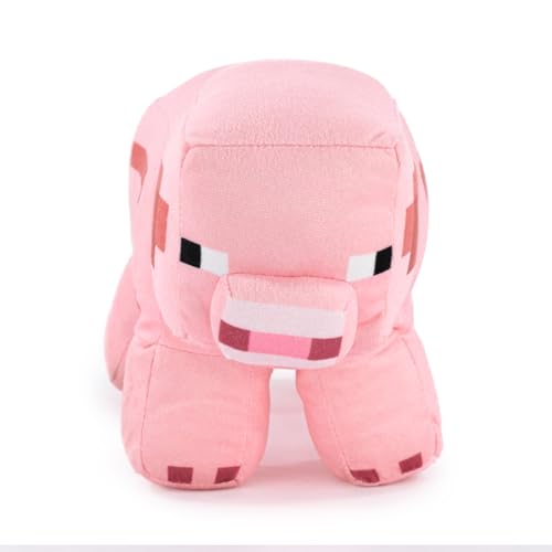 Plüsch Minecraft Videospielfiguren - Enderman, Lama, Ozelot, Schwein, Steve, Alex, Creeper, Wolf - Größen je nach Modell - Super Soft Qualität (Schwein)