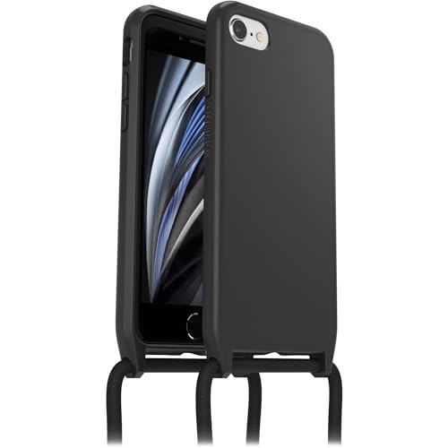 OtterBox React Necklace, etui ze Smyczą, na iPhone 7/8/SE 2020/SE 2022, Ultracienkie Etui z Regulowanym i Odpinanym Paskiem na Szyje, przetestowane zgodnie ze standardami wojskowymi, Czarne