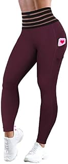 OMKAGI Women High Waisted Leggings with Pockets Tummy Control Yoga Pants with Butt
