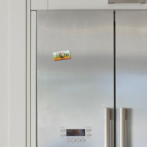 Imán pequeño placa de licencia de Luisiana rectangular miniatura 5