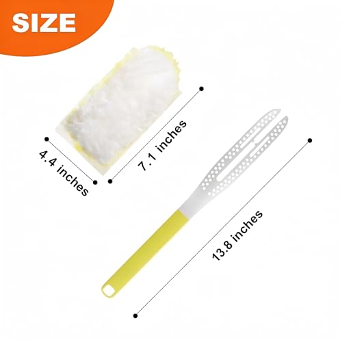 Image of JOYMOOP Disposable Electrostatic Duster for Cleaning, with 2 Handles & 48 Ct Yellow Heavy Duty Refills for Swiffer Feather Duster, Household Cleaning Tool for Electronics, Dusting Furniture, Blinds