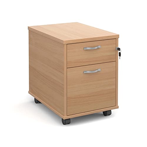 DAMS 2 Drawer Mobile Pedestal, Wood, Beech