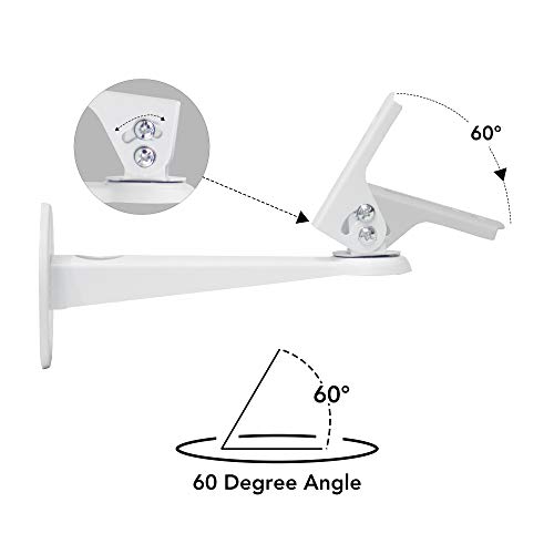 Mini Projector Wall Mount for CCTV Security Cameras - White - Load Capacity 11 lbs - 7.8 inch Length - 360° Rotation