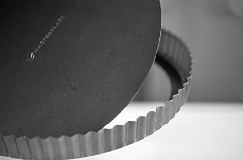 MasterClass 28cm Loose Bottomed Tart Tin, Fluted Round Quiche Pan con PTFE, PFOA e BPA Free Non Stick, Robusto 1mm Thick Carbon Steel, 11 Inch - immagine 5
