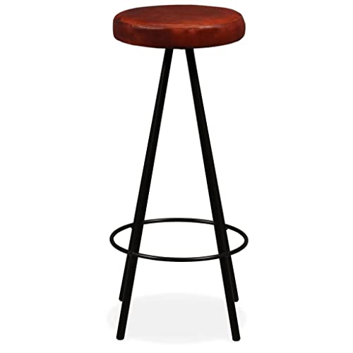 Tabouret de bar marron et noir Mangloder, lot de 4 tabourets de cuisine 76 cm en cuir et acier