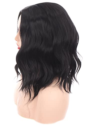 Perruque synthétique courte ondulée noire pour changer de look - 5