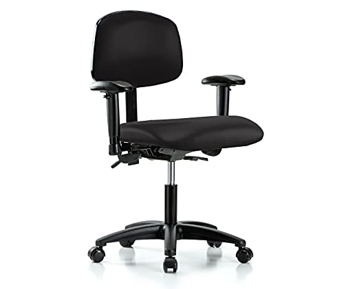 Image of Perch Multi-Task Office Chair with Adjustable Armrests | Desk Height 17-22 inch | Black Vinyl