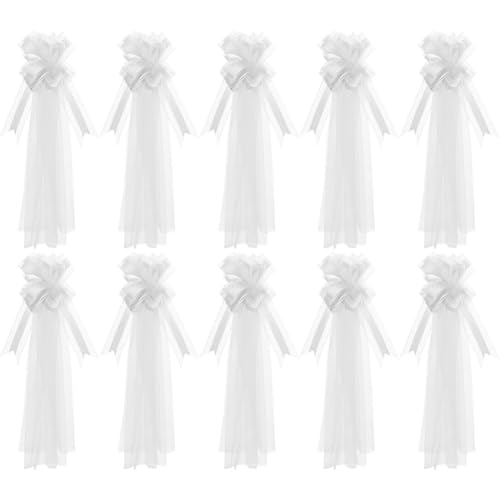 Ppmter Nœuds De Chaise De Mariage, 10 Pièces, Nœuds pour Bancs D'église avec Longs Pans De...