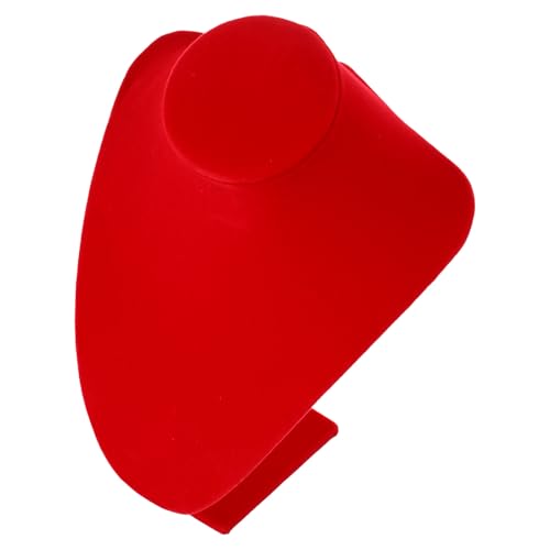 GAROZATION Necklace Bust Stand Mannequin Jewelry Display Stand Red Plastic Jewelry Organizer Holder for Women Tabletop Use 9.82 Inch Stylish Chain Display Model
