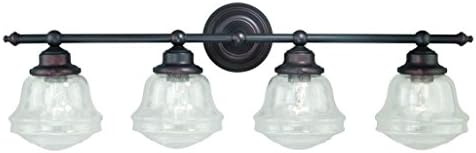 Oil Rubbed Bronze Huntley 4 Light Wall Sconce with Seedy Glass Shade