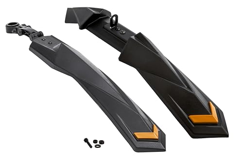 Image of Dark Horse Bicycle MX2 Fender Set, Suitable for 24 inch & 26 inch Inch Cycle, V-Brake Model, MTB & ATB Cycles, Durable Clamp Fitting New Mudguard for Cycles (Orange)