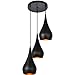 Elegant Lighting LDPD2000 Nora 3 Light 14-1/2" Wide Multi Light Pendant with Alu, Black