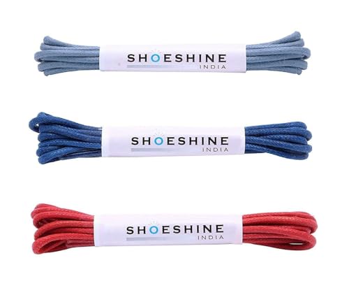 Image of SHOESHINE Formal Round Shoelace Waxed Cotton Thin Shoe Laces - 3 Pair