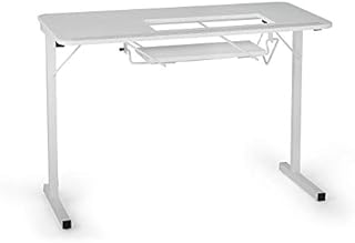 Arrow Sewing Cabinet 601 Gidget I Sew-Much-More Folding Sewing, Cutting, Quilting, and Craft Table, Portable with Lift, White Finish