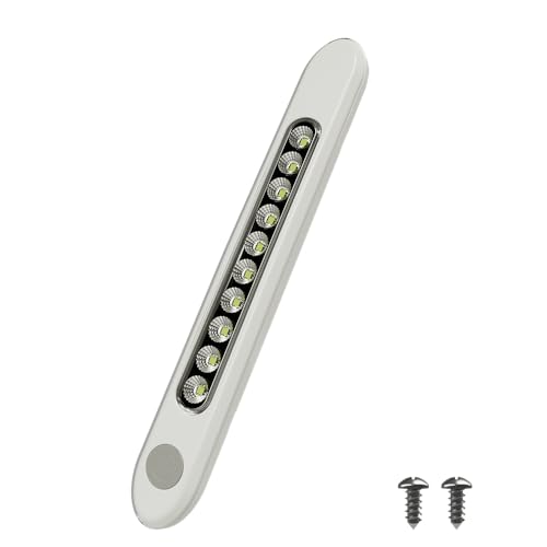 2.8W 5500K 12 volt led lights RV Light Interior Awining Ceiling LED Bar DAMAVO YML053 Fixtures with ON/Off Switch for Car Bus Travel Trailer Camper Caravan Marine Boats, Cabinet Cabin, White Rectangle