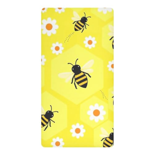 Housse de matelas imperméable bébé lit 132 x 71 cm abeille - 2