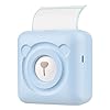 Bisofice PeriPage Mini Printer, Pocket All-in-One Thermische Printer Draadloze BT Foto Label Memo Receipt Papier AR Foto Functie met USB Kabel Ondersteuning voor Android iOS Smartphone Windows (Blauw)