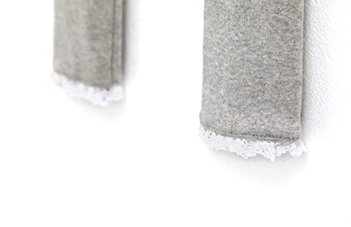 Ozkiz 'Lulu Lala' Lace Edge Cotton Casual Leggings for Girls Toddler Little Kids 3-7 Years Melange, Ivory, Pink3