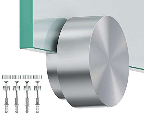 SCHILDER Systeme - Juego de 20 pinzas de cristal de acero inoxidable - Soporte de espejo - Soporte para placa de 2 a 4,5 mm de grosor - Soporte para cristal para cocina - Lámpara de techo de cristal