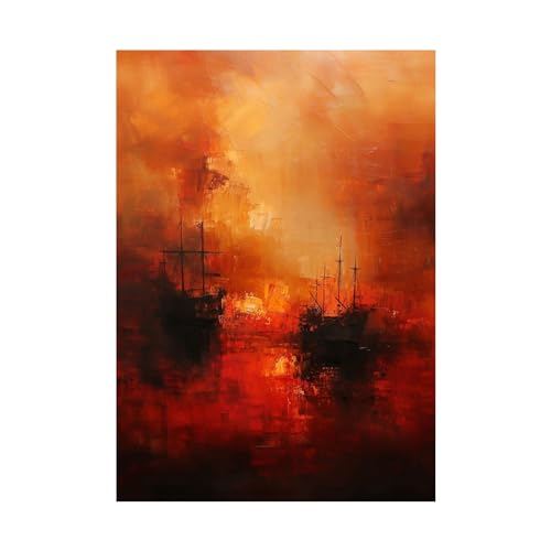 Peinture abstraite pour salon et restaurant en toile 80x120cm