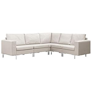 vidaXL Ensemble de canapés 5 pcs Tissu Crème