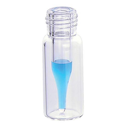 Fioles en verre borosilicate avec insert 300 μL et col 9 mm pour passeur automatique