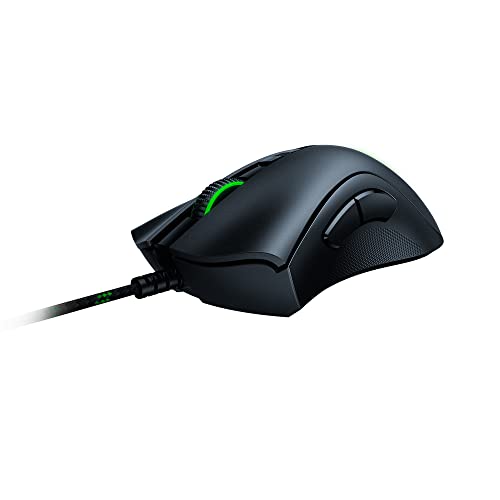Image of Razer DeathAdder V2 Special Edition Gaming Mouse: 20K DPI Optical Sensor - 2nd Gen Faster Switch - 8 Programmable Buttons - Rubberized Side Grips - Ergonomic Design - Green Speedflex Cable